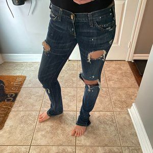 Current Elliot Paint Splatter Jeans